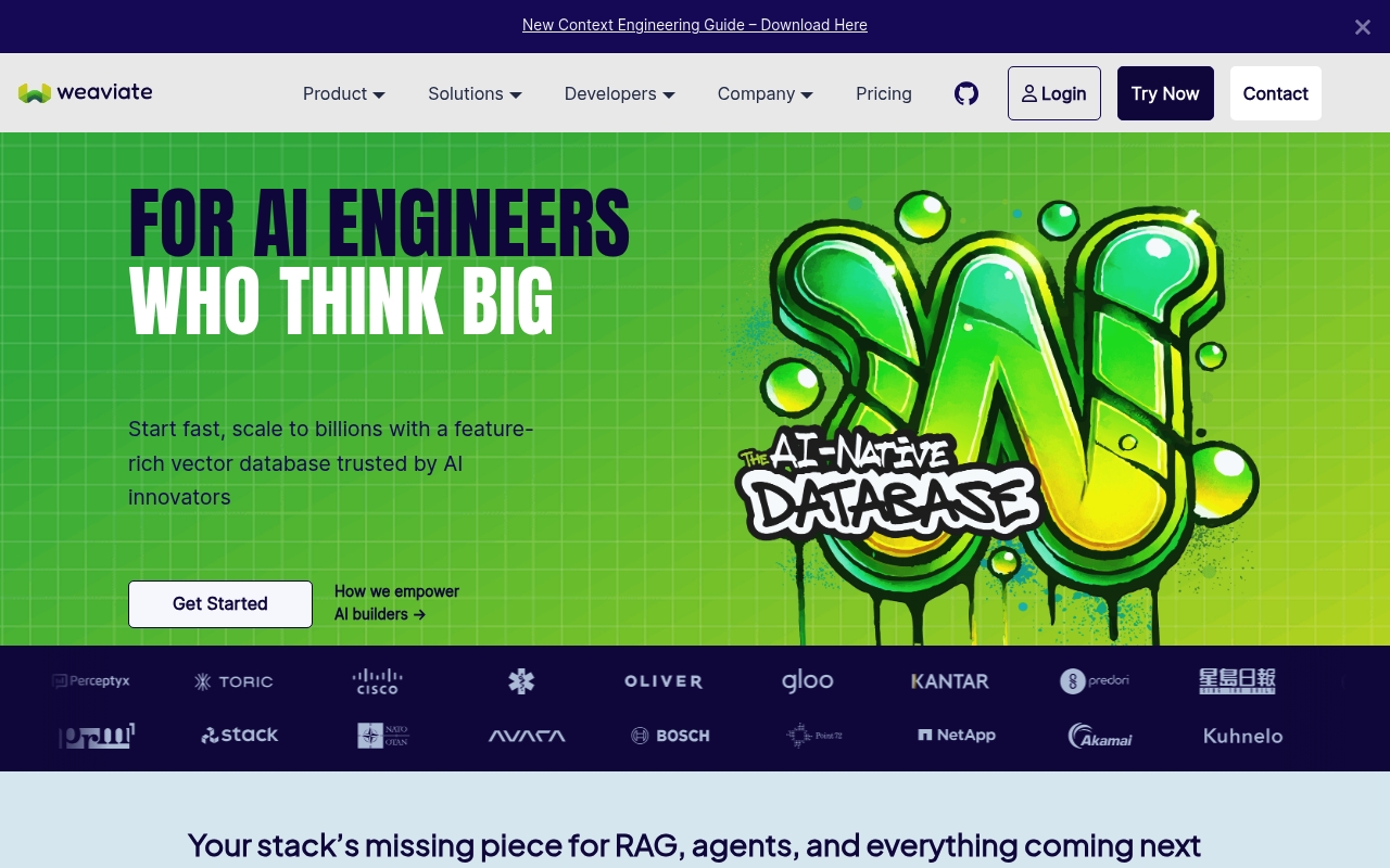 Screenshot of Weaviate website