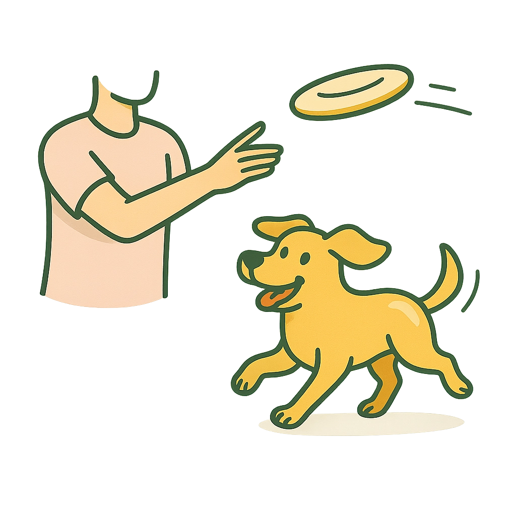 Owner playing with dog