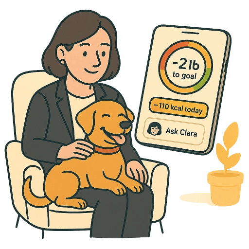 Owner with dog using CanisX app