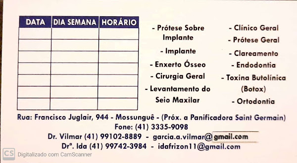 Foto 1 Consultório Odontológico Dr Vilmar Arruda Garcia e Dra Ida Frizon de Mattos
