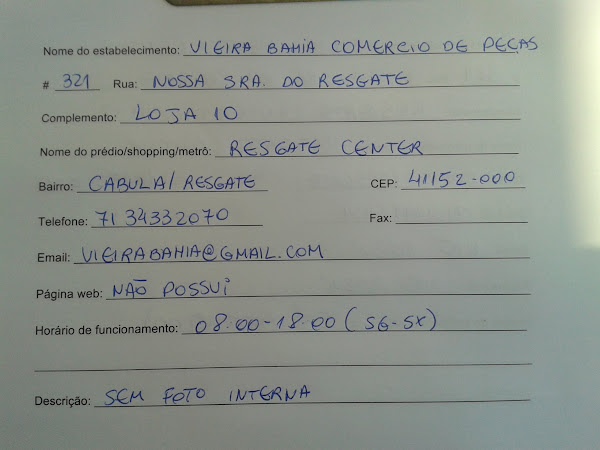 Vieira Bahia Comércio de Peças