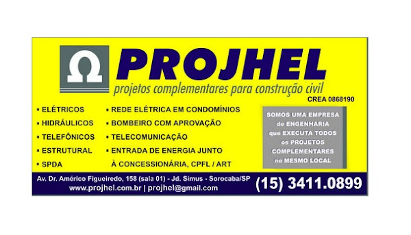 Foto 1 PROJHEL PROJETOS - Elétricos e Hidráulicos em Sorocaba