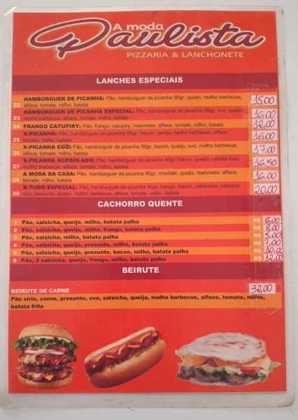 A MODA PAULISTA - PIZZARIA E LANCHONETE