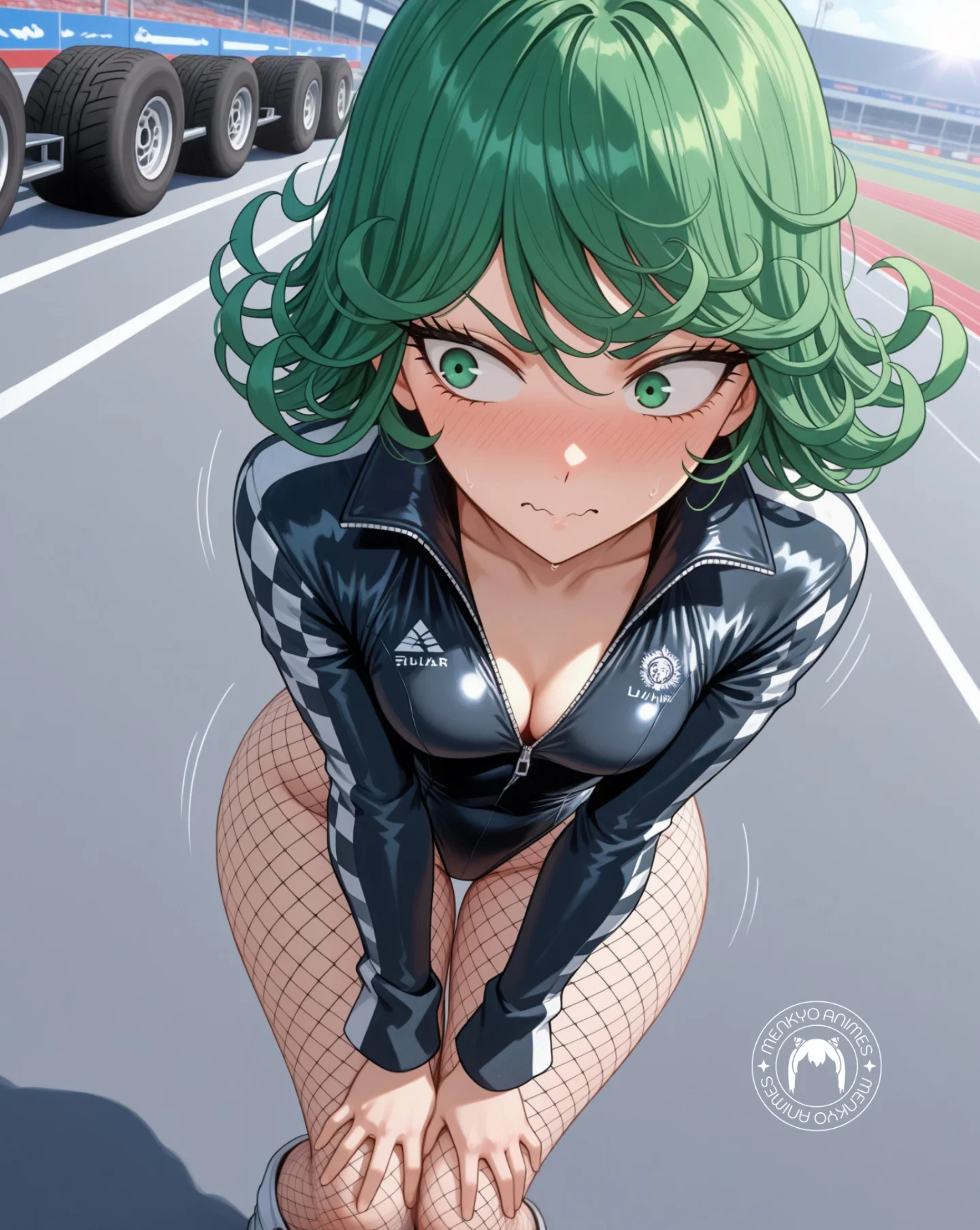 Tatsumaki ready for a long ride, AI character