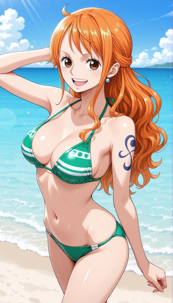 Nami with her Clima-Tact staff, AI character from One Piece
