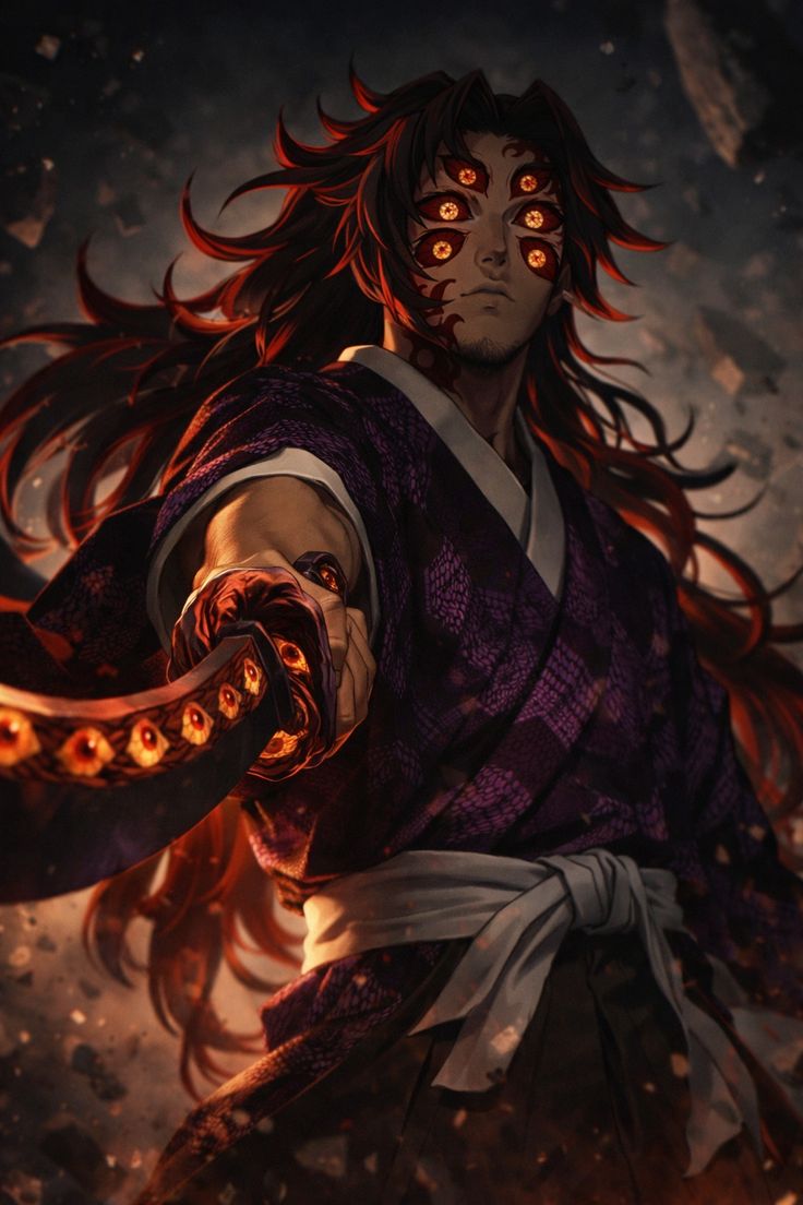 Kokushibo, six-eyed Upper Moon One, AI character from Demon Slayer