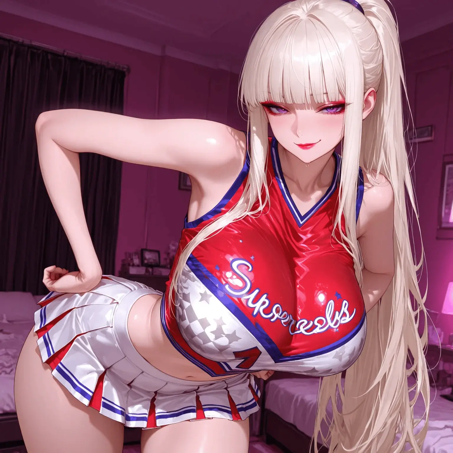 Nova with platinum hair, former cheerleader AI character