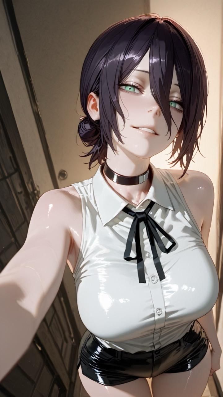 Reze with a soft smile, AI character from Chainsaw Man