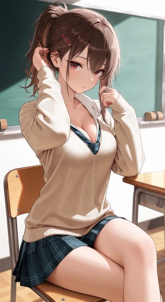 Airi Takamori with her bag, AI character