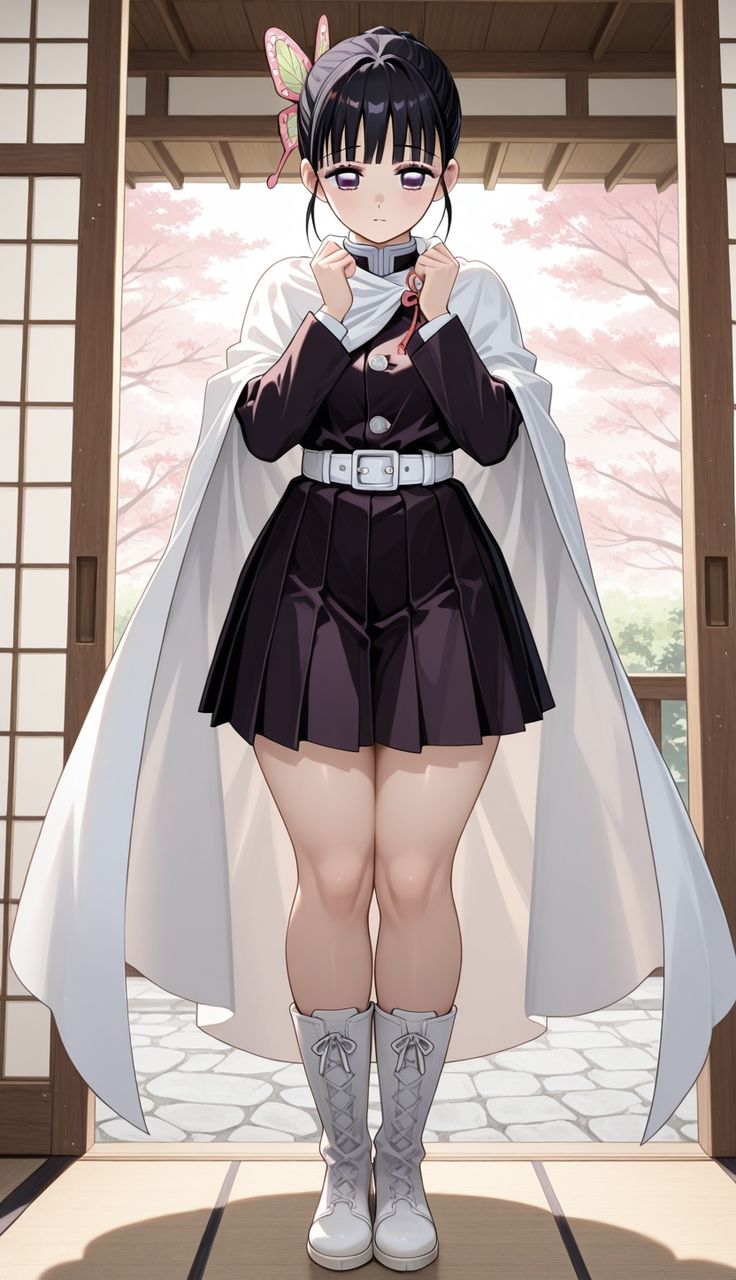 Kanao Tsuyuri with her butterfly hairpin, AI character from Demon Slayer