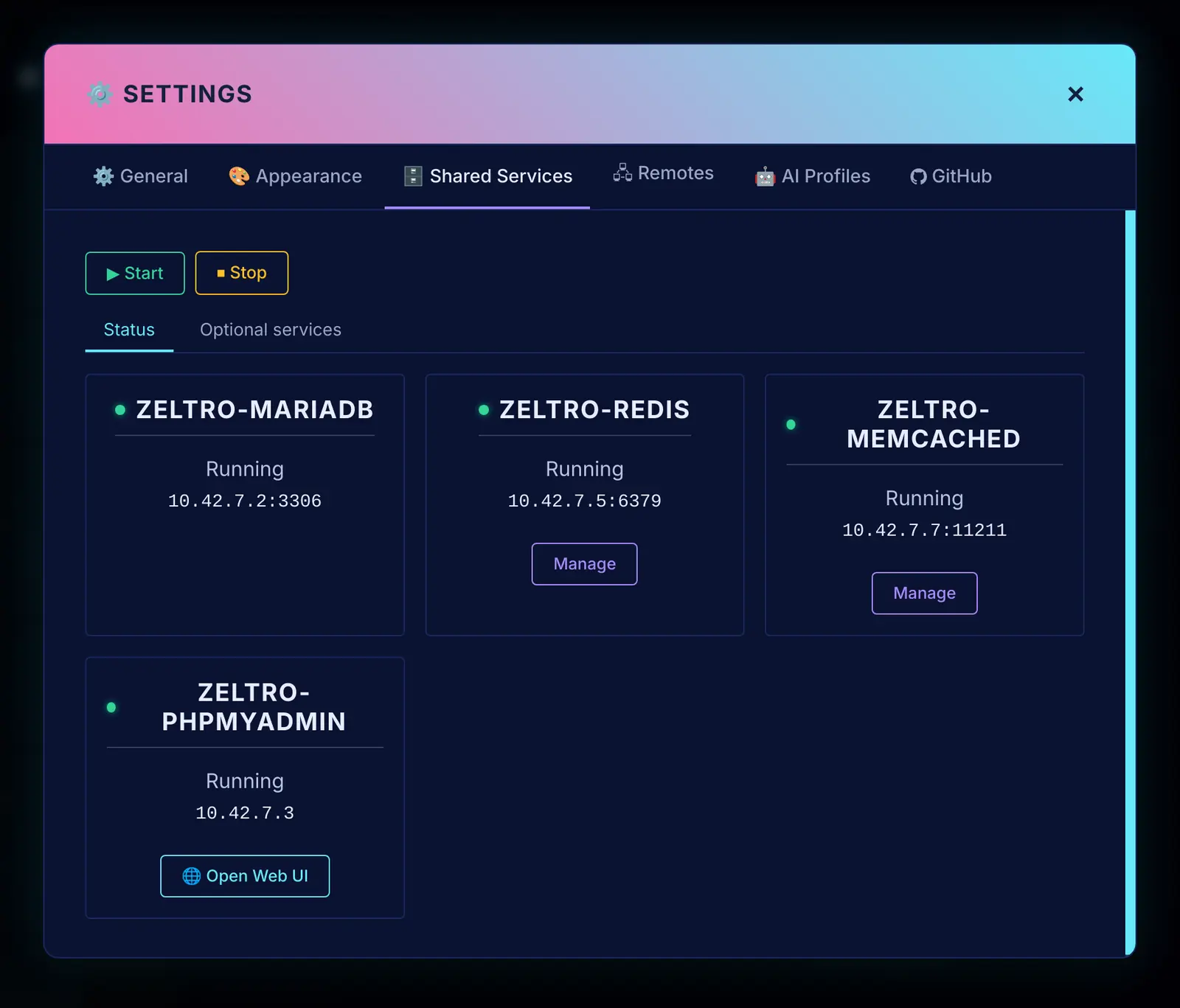 Shared databases and tools that every project uses.
